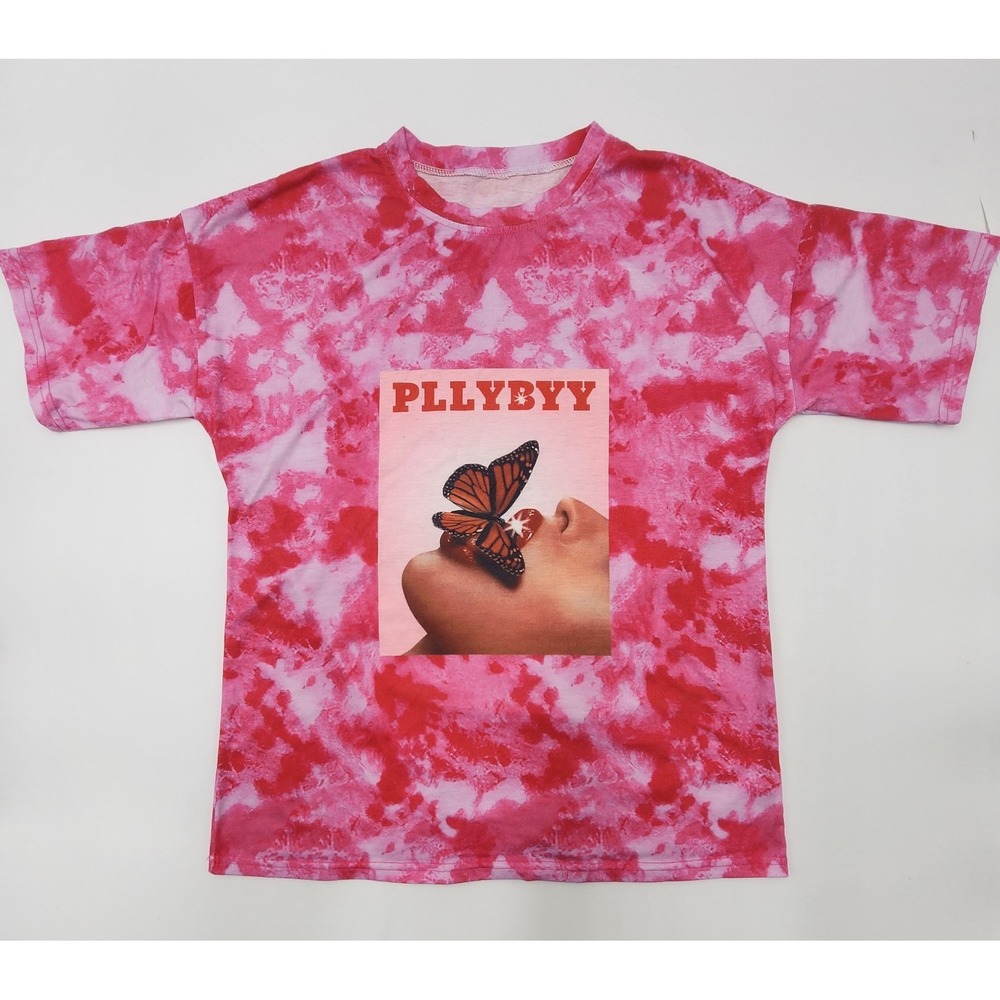 PLAYBOY PINK TYE DYE SHIRT M‎ BUTTERLY